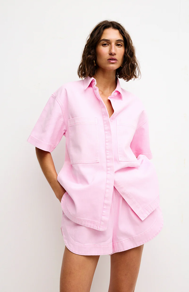 Freya Shirt - Blush Wash Denim