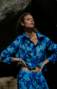 Claudia Shirt-Milos/Sushi Voile - Blue