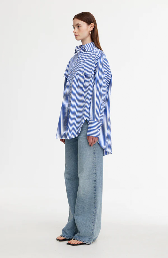 Riley Shirt - Navy/White Stripe