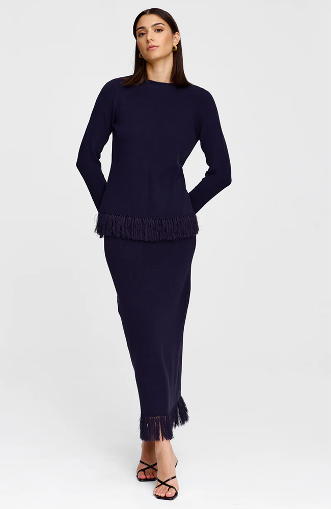 Marigold Knit Skirt - Midnight