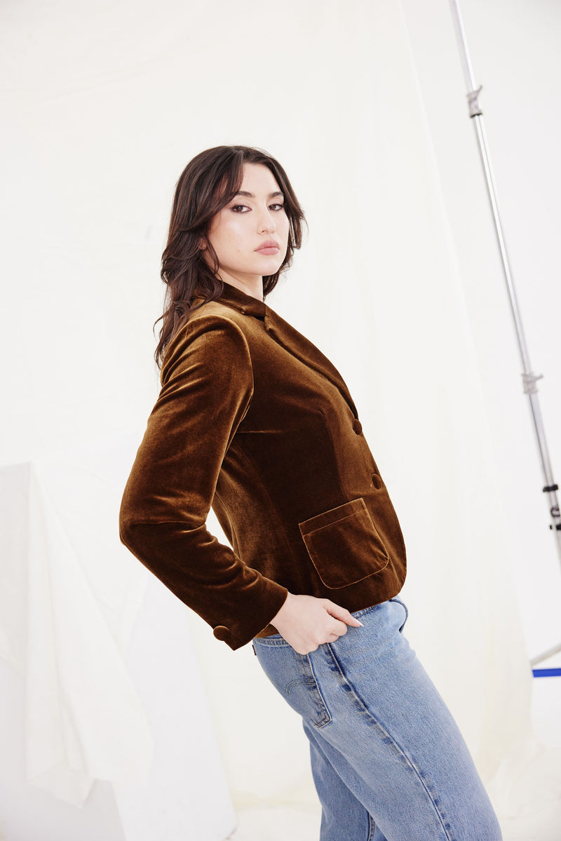 Charvi Velvet Jacket - Caramel