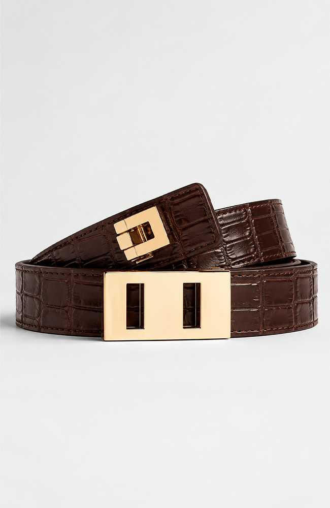 Paige Belt - Chocolate Croc
