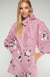 Marlene Blouse - Red Stripe w/ Sequins