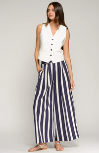 Marian Pants - Navy/Stripe