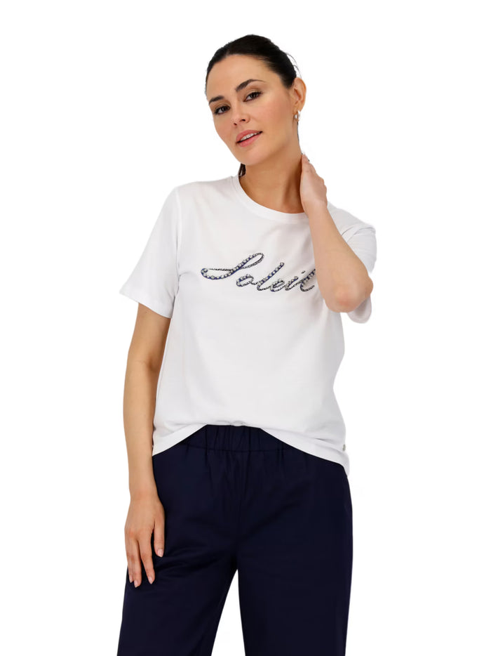 R/N T-Shirt Decorative Lettering - Cream