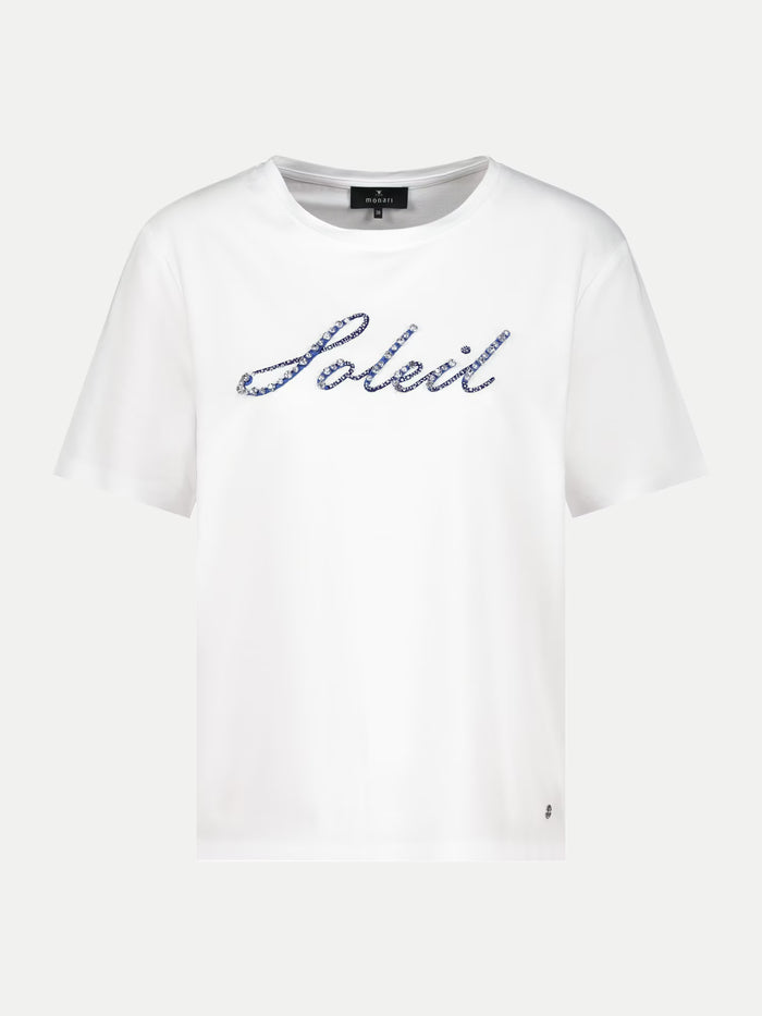 R/N T-Shirt Decorative Lettering - Cream