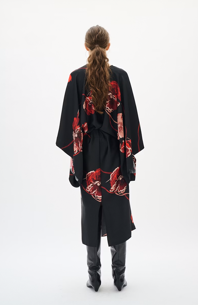 Dawn Dress - Black Poppy Rose