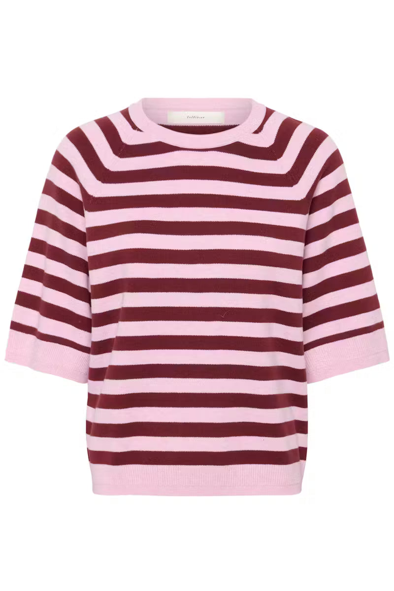 Madie Tee - Pink/Zinfandel Stripe