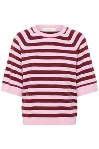 Madie Tee - Pink/Zinfandel Stripe