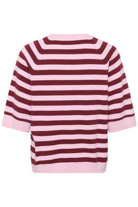 Madie Tee - Pink/Zinfandel Stripe