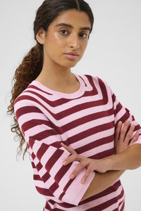 Madie Tee - Pink/Zinfandel Stripe