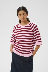 Madie Tee - Pink/Zinfandel Stripe