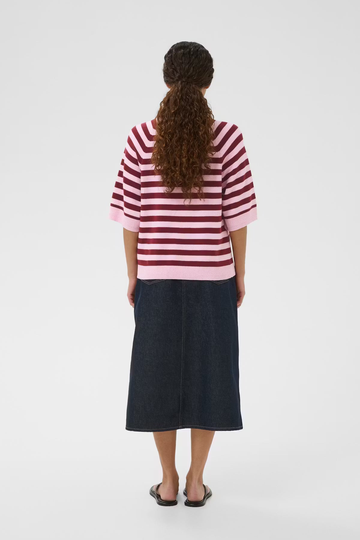 Madie Tee - Pink/Zinfandel Stripe