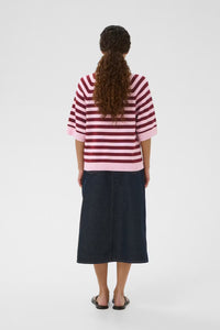 Madie Tee - Pink/Zinfandel Stripe