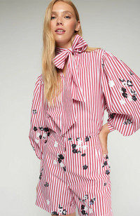 Marlene Blouse - Red Stripe w/ Sequins