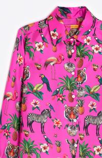 Tiffany Shirt - Pink Silk/Jungle Disco