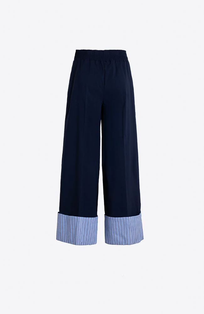 Turn Up Trousers - Blue Stripes/Navy
