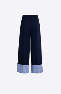 Turn Up Trousers - Blue Stripes/Navy