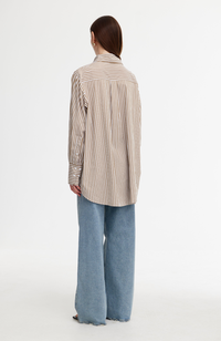 Riley Shirt - Stone/Ivory Stripe