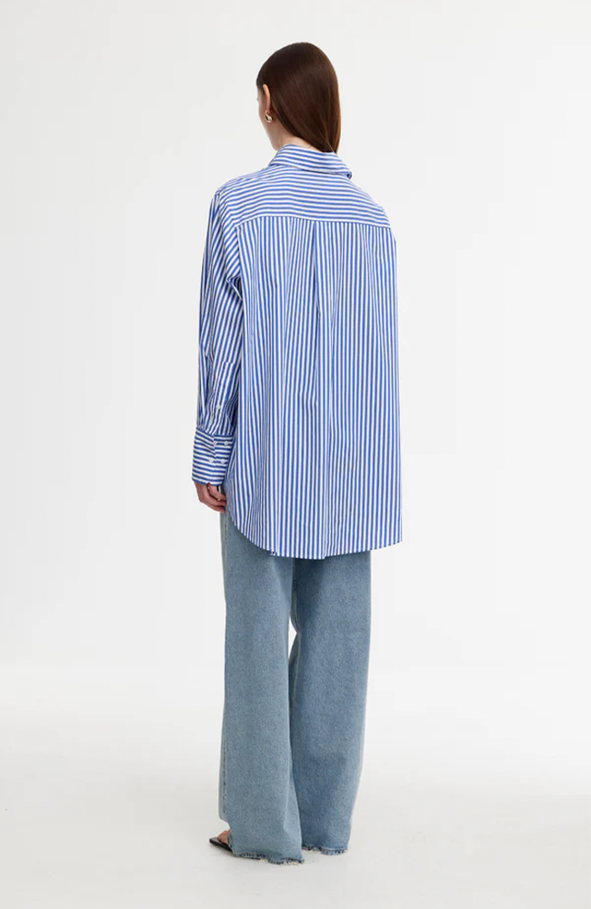 Riley Shirt - Navy/White Stripe