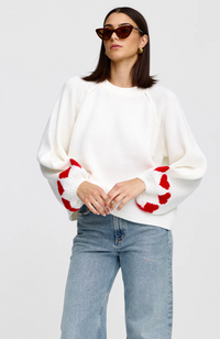 Cherie Hearts Knit - Ivory