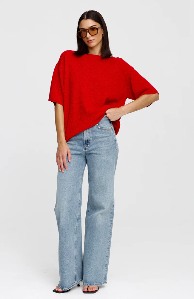 Camden Knit Tee - Cherry