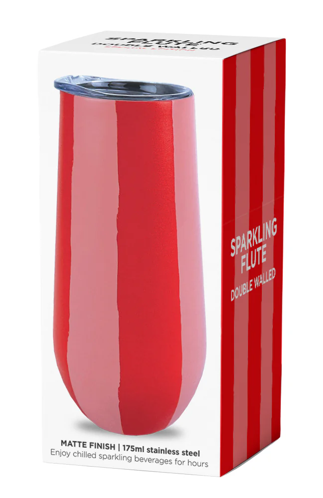 Sparkling Flute Stainless - Red Stripe
