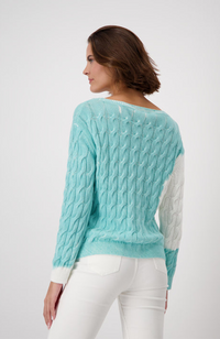Round Neck Pullover - Mint Print