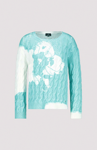 Round Neck Pullover - Mint Print