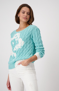 Round Neck Pullover - Mint Print