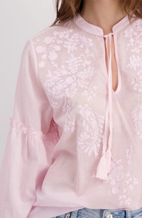 Printed Blouse in Flamingo