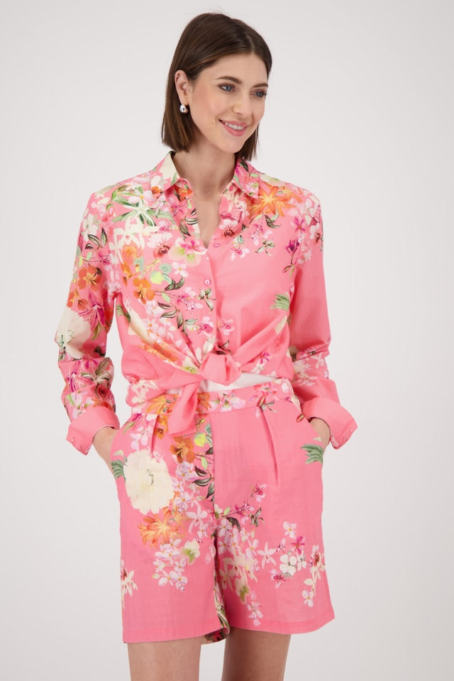 SHR CLR Blouse FG Allover - Coral Pink Pattern