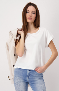 R/N T-Shirt Basic Pima Plain - Cream