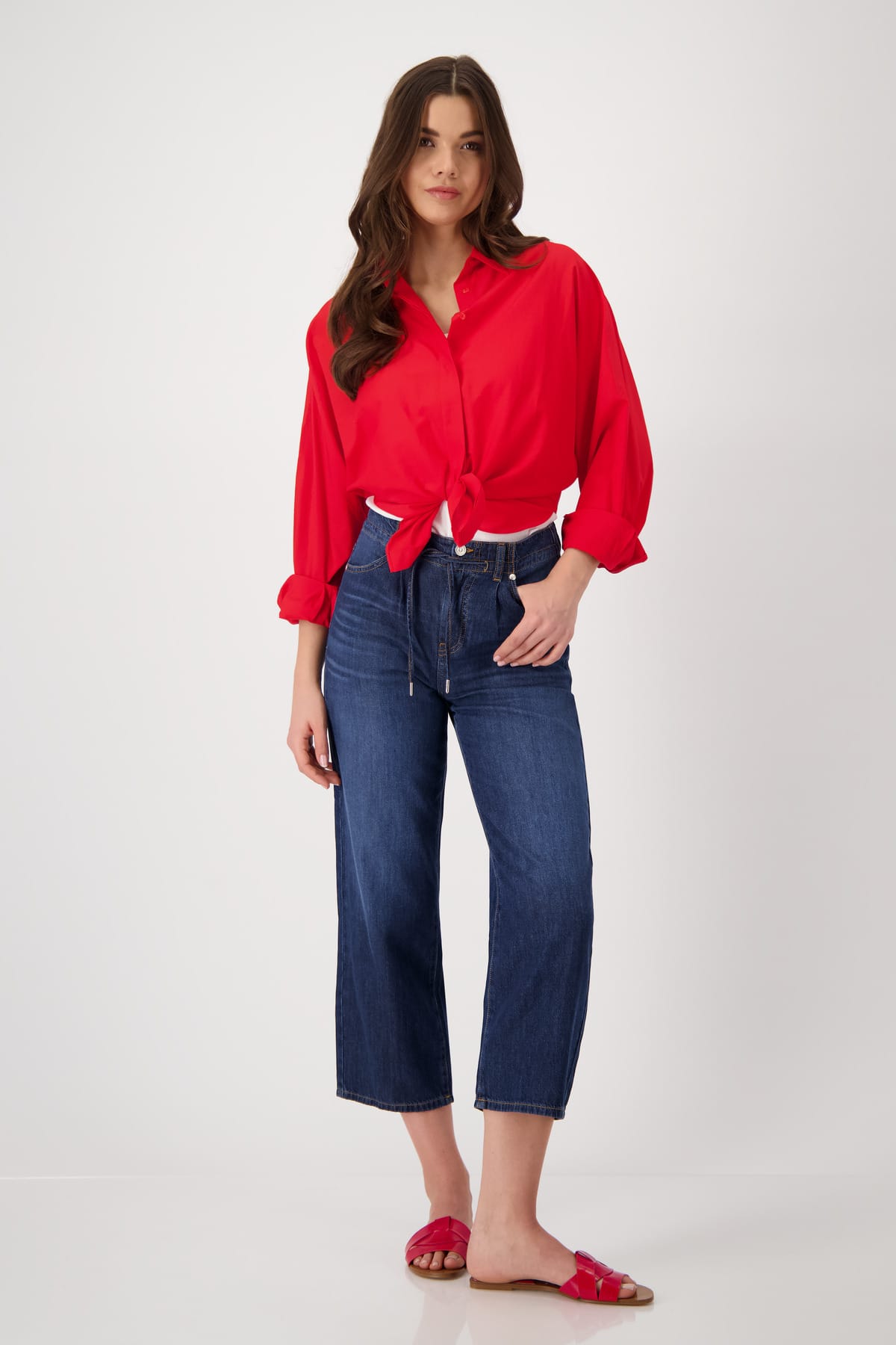 SHR CLR Knotted Blouse - Red