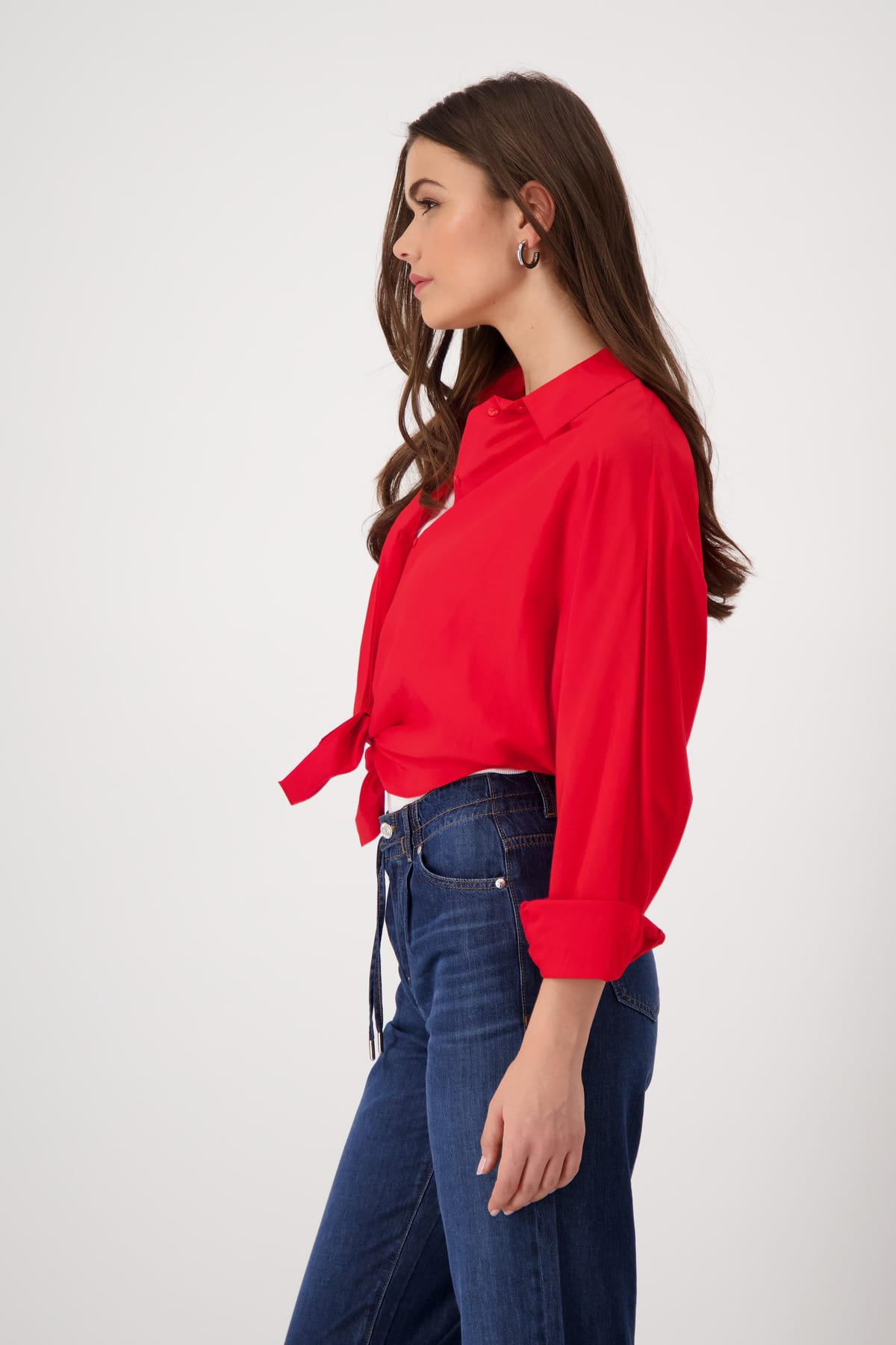 SHR CLR Knotted Blouse - Red