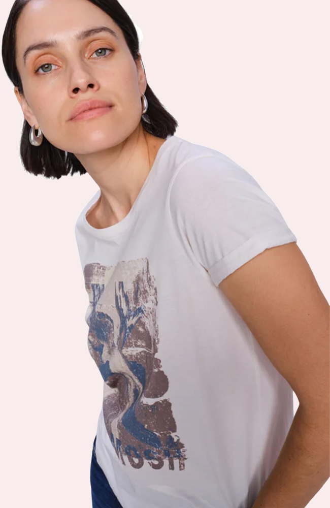 Flori O-SS Tee - White