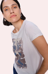 Flori O-SS Tee - White