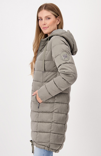 Quilted + Stripes Coat - Frozen Green