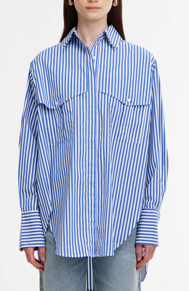 Riley Shirt - Navy/White Stripe