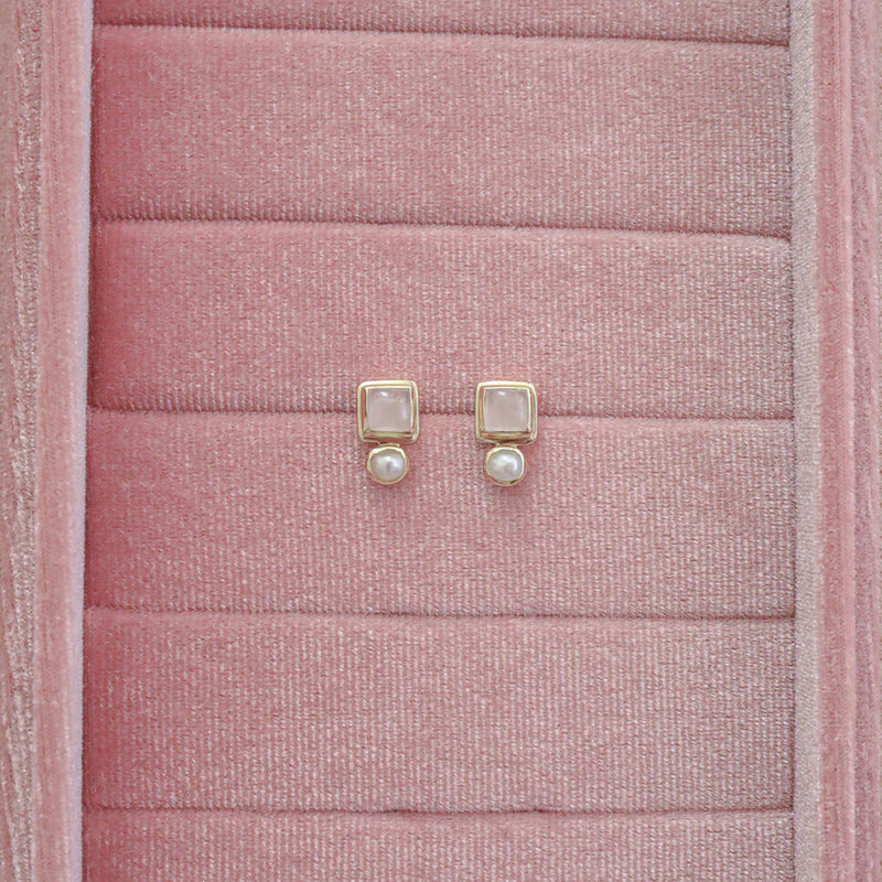 Impressionist Earrings - Rose Quartz