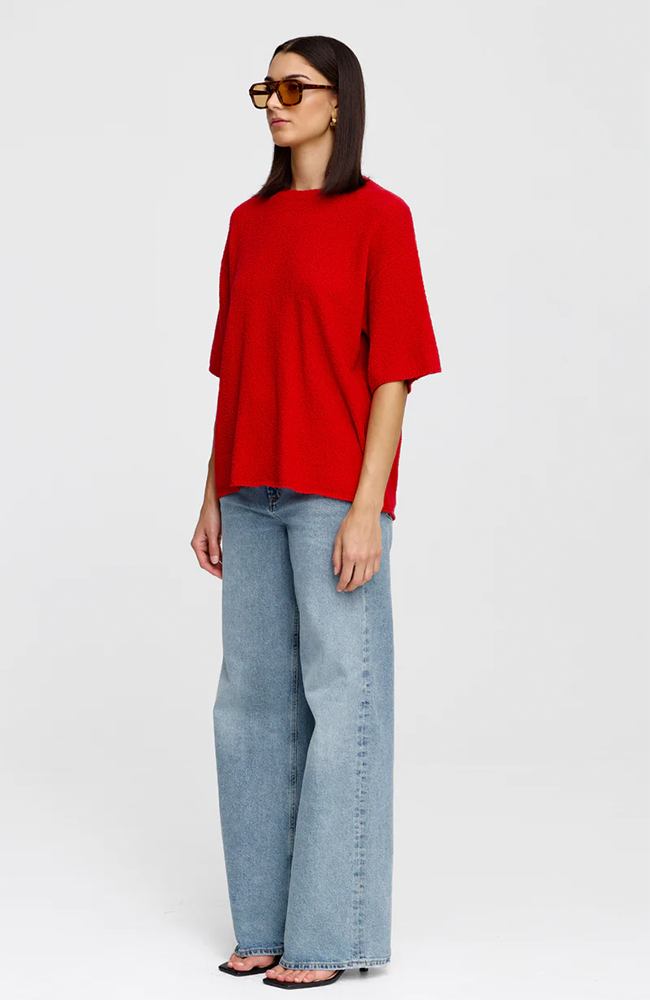 Camden Knit Tee - Cherry