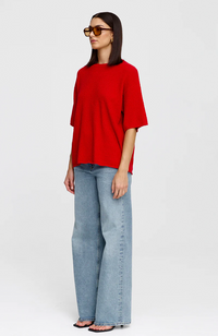 Camden Knit Tee - Cherry