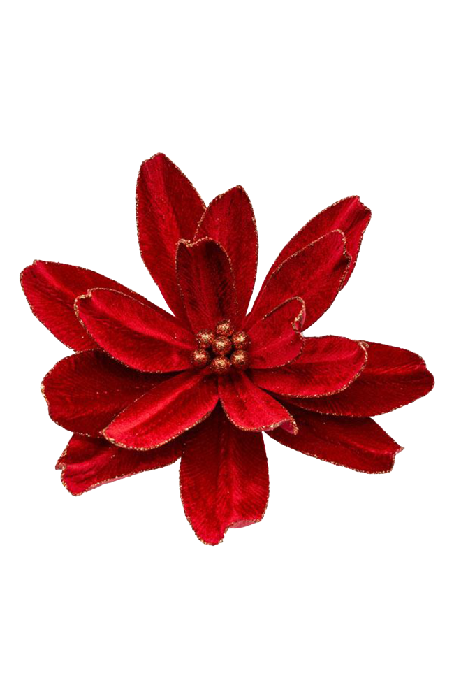 Cranberry & Gold Edge Flower