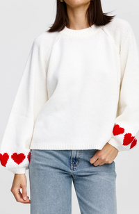 Cherie Hearts Knit - Ivory