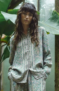 Kana Flowish Orchid Shirt - Turf Green