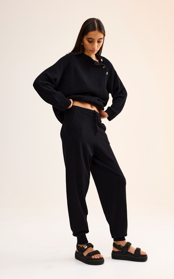 Eliza Knit Pant - Black