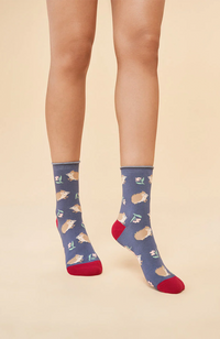 Snuffling Hedgehogs Ankle Socks - Navy