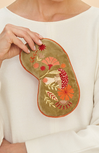 Luxury Lavender Velvet Eye Mask - Tranquil Toadstool, Sage
