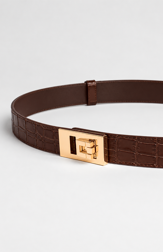 Paige Belt - Chocolate Croc