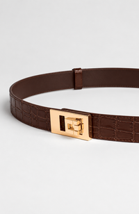 Paige Belt - Chocolate Croc
